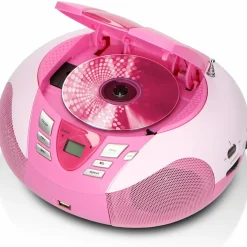 Lenco SCD-37 USB Tragbares FM-Radio - Pink