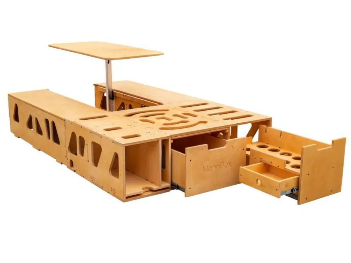 Moonbox Van/Bus 115cm Modify Natur Campingbox mit Tisch