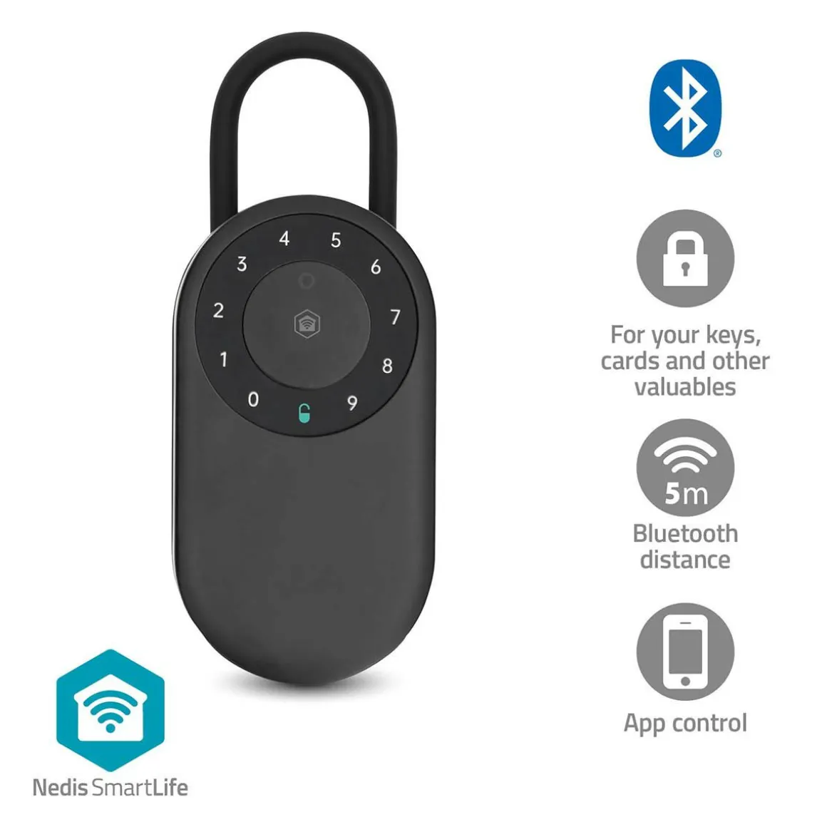 Nedis BTHKB11BK SmartLife Schlüsselsafe - Schwarz