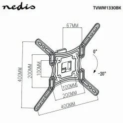 Nedis TVWM1330BK TV-Wandhalterung - 23-55 Zoll