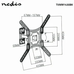 Nedis TVWM1430BK TV-Wandhalterung - 23-55 Zoll