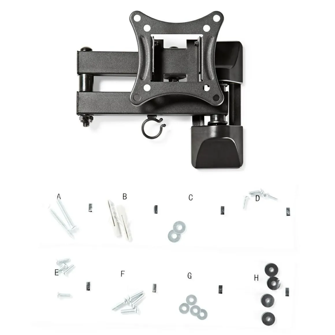 Nedis TVWM1510BK Vollbewegliche-TV-Wandhalterung - Schwarz
