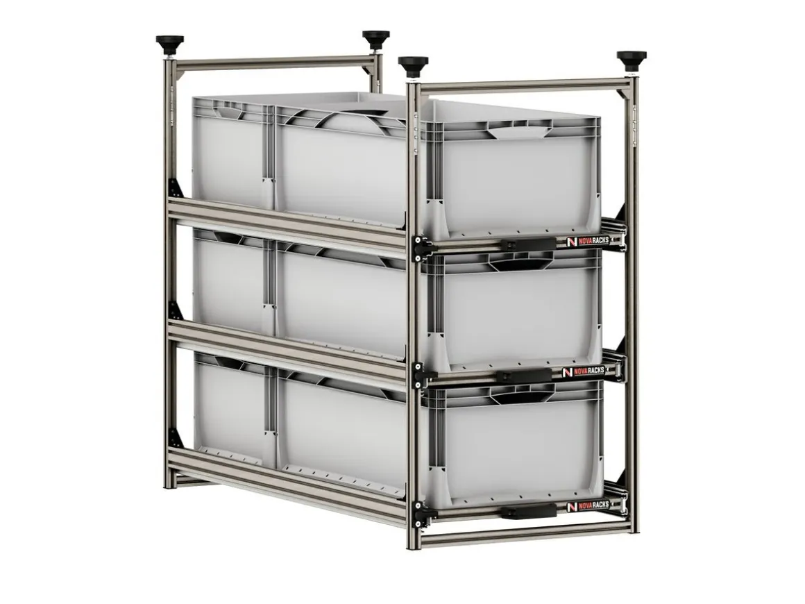Nova Racks Serie M 3 Ebenen Seitenauszug - 40x90x122 cm