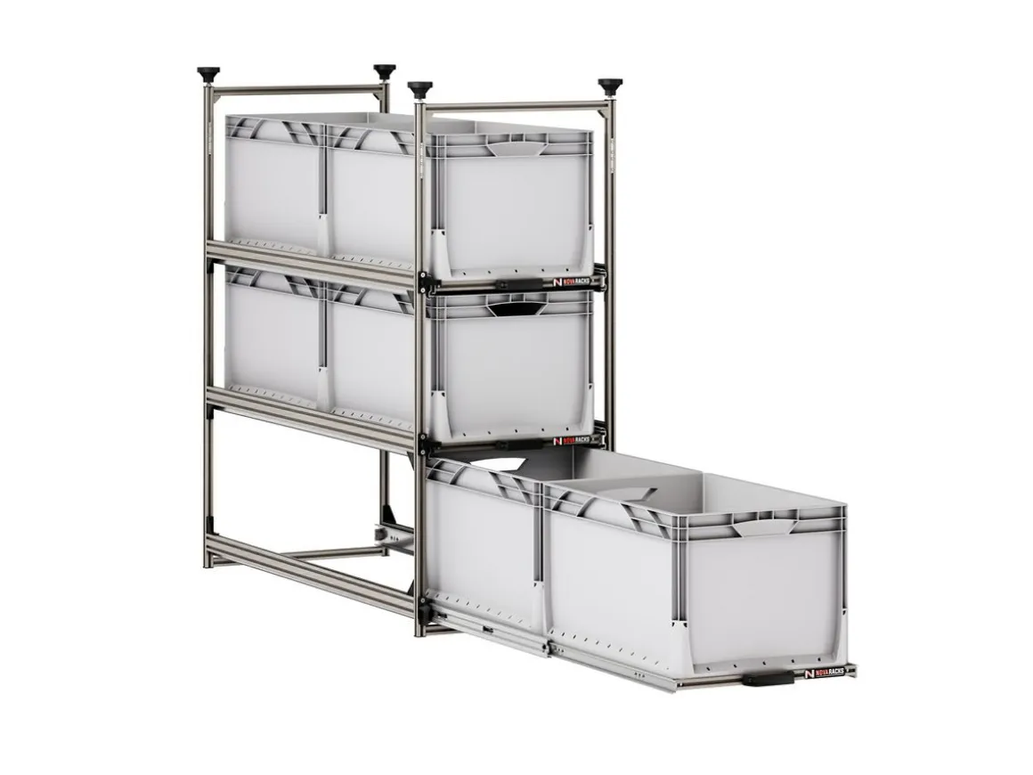 Nova Racks Serie M 3 Ebenen Seitenauszug 40x120x122 cm