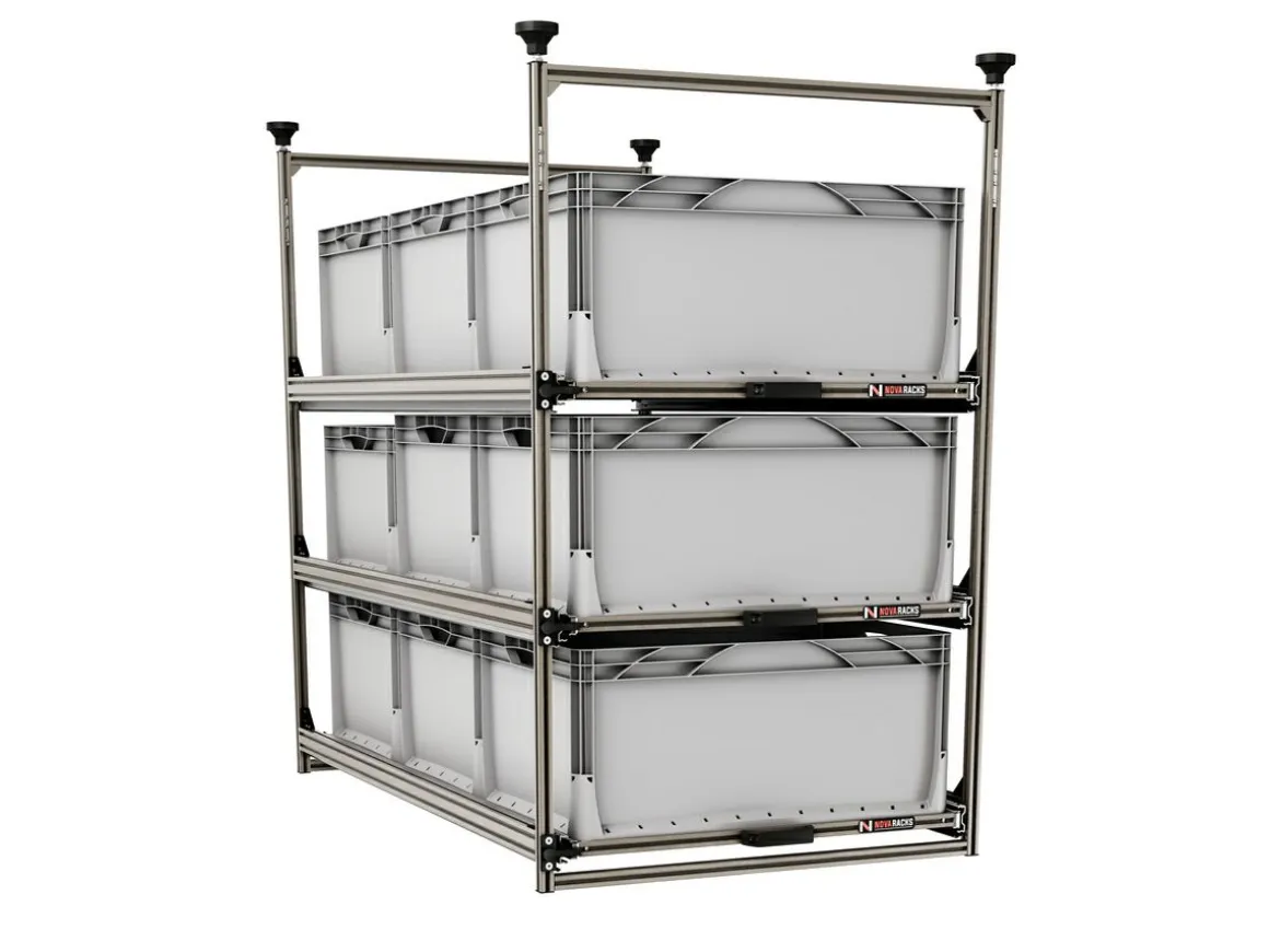 Nova Racks Serie M 3 Ebenen Seitenauszug - 60x120x122 cm