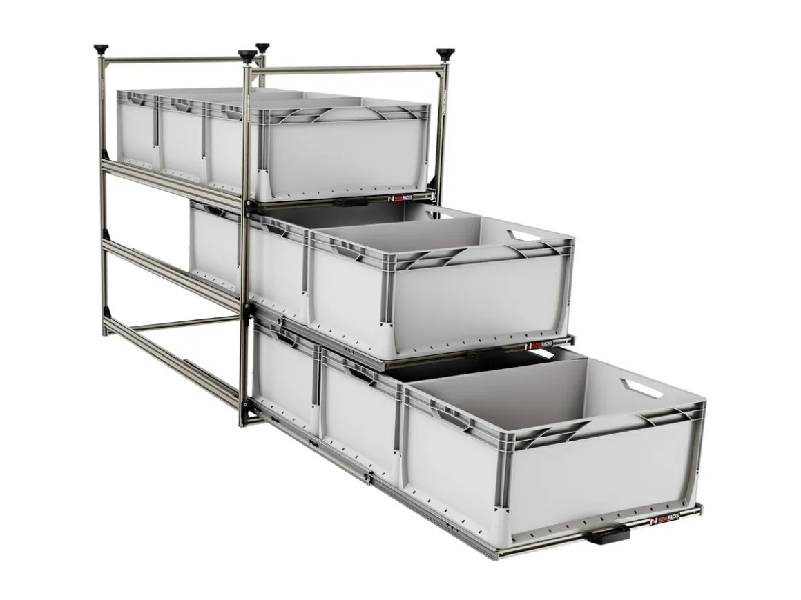 Nova Racks Serie M 3 Ebenen Seitenauszug - 60x120x132 cm