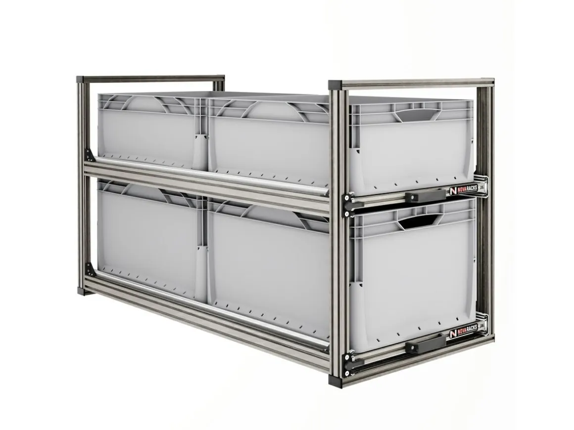 Nova Racks Serie V 2 Ebenen Heckauszug - 40x120x65 cm