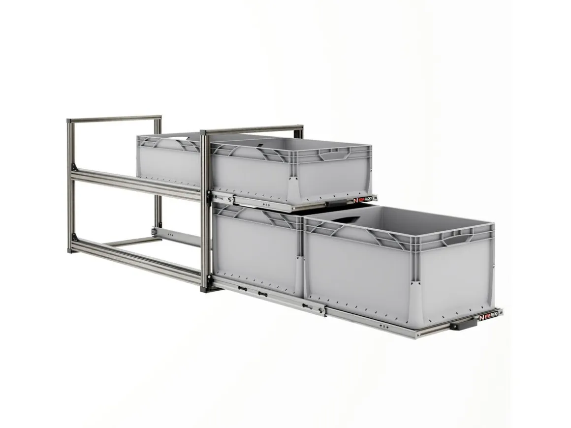 Nova Racks Serie V 2 Ebenen Heckauszug - 40x120x65 cm