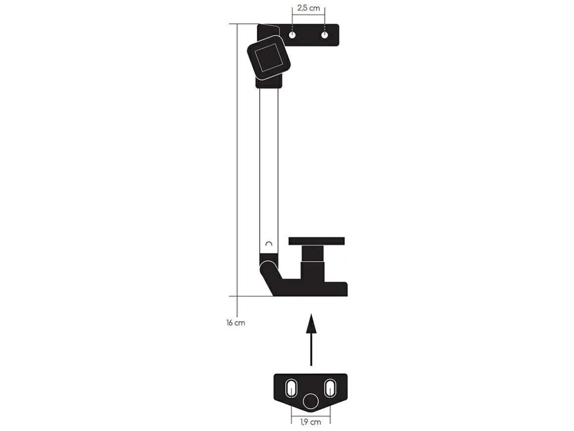 Obelink 16 cm Fensteraussteller Schraubbefestigung mit Drehknopf - Rechts