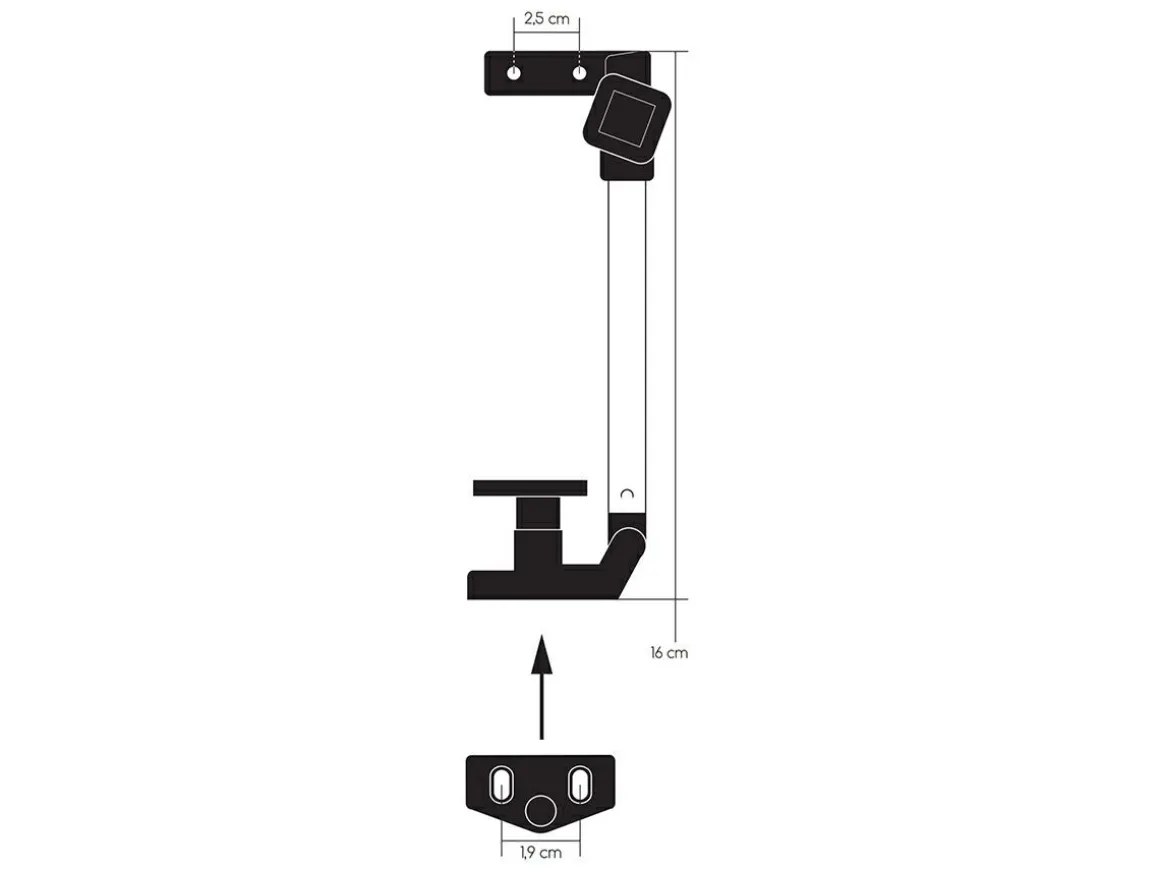 Obelink 16 cm Fensteraussteller Schraubbefestigung mit Drehknopf - Links