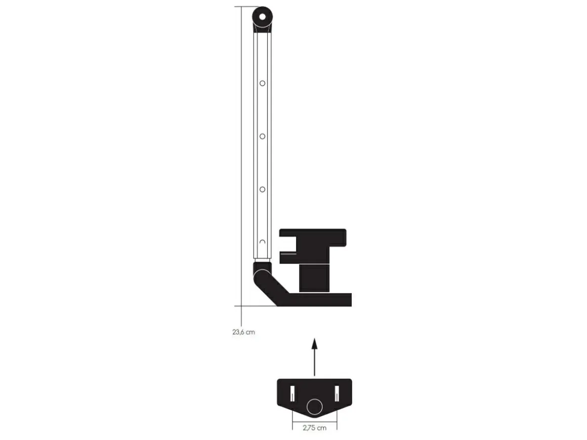Obelink 22 cm Klick-Klack Fensteraussteller mit Griff - Links