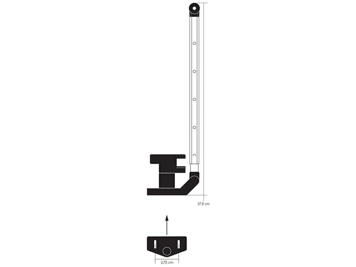 Obelink 27,8 cm Klick-Klack Fensteraussteller mit Griff - Rechts