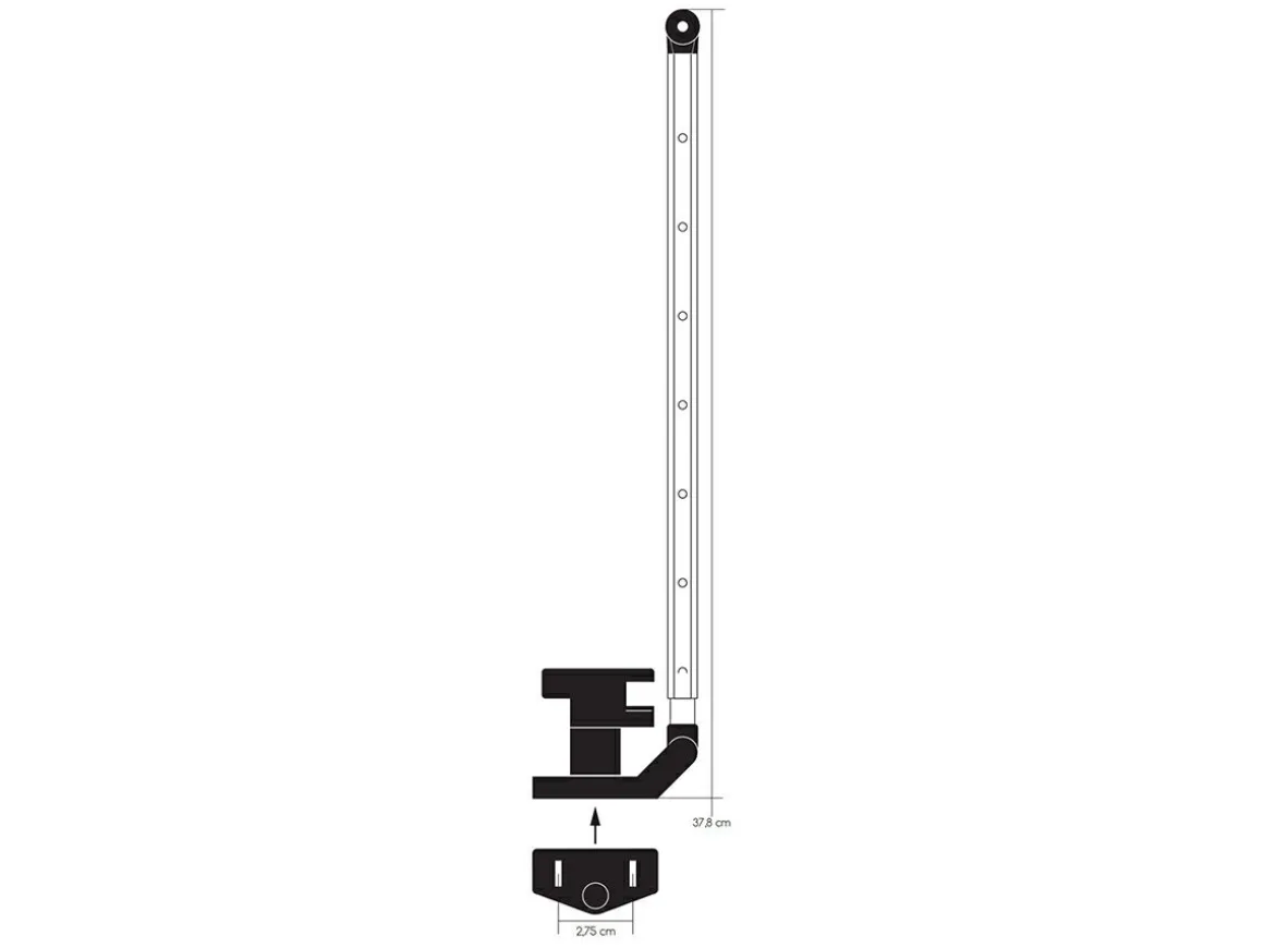 Obelink 37,8 cm Klick-Klack Fensteraussteller mit Griff - Rechts