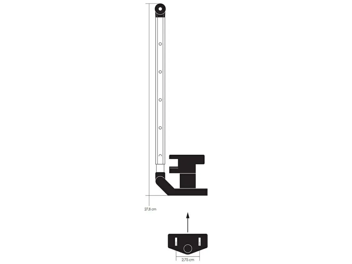 Obelink 27,8 cm Klick-Klack Fensteraussteller mit Griff - Links