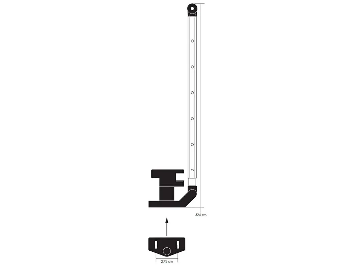 Obelink 32,6 cm Klick-Klack Fensteraussteller mit Griff - Rechts