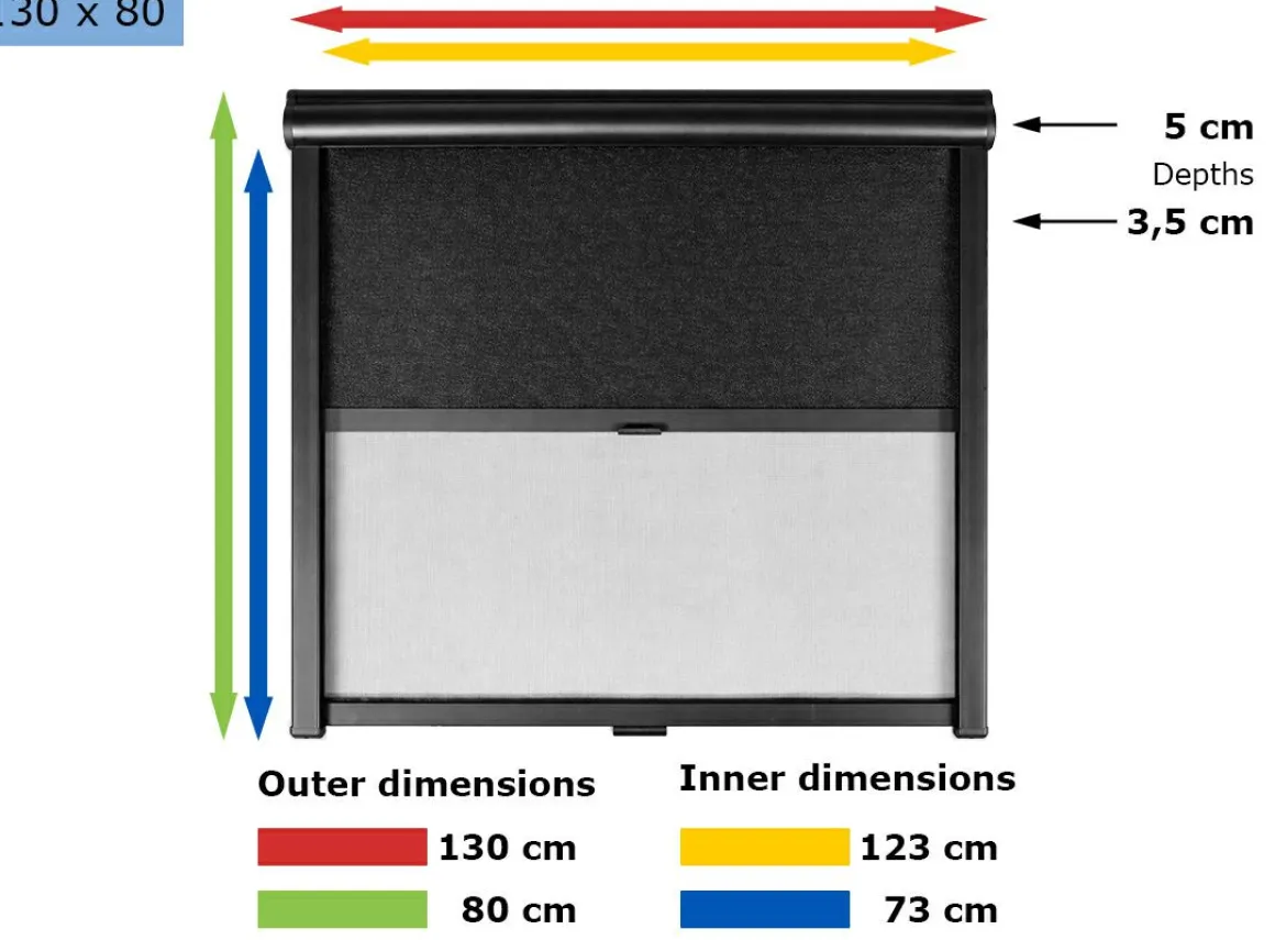 Obelink Velum Kombirollo 130 x 80 cm - black