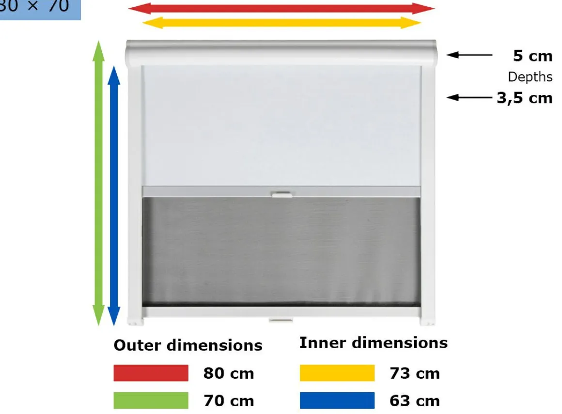 Obelink Velum Kombirollo 80 x 70 cm - grey