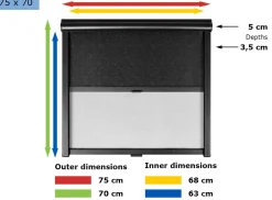 Obelink Velum Kombirollo 75 x 70 cm - black