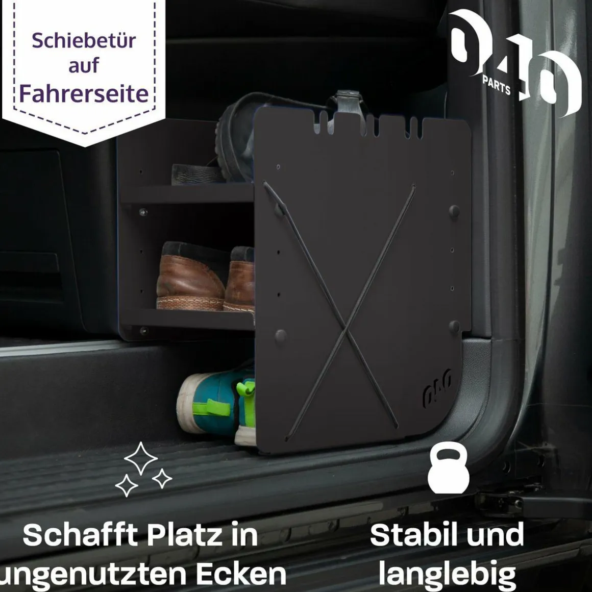 040 Parts Black Schuhregal - VW T5 T6 T6.1