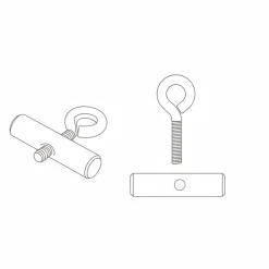 040parts 10 mm Kederstopper mit Ösenschraube - Set von 2