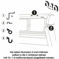 040 Parts 5-teiliges Haken Set - VW T5 T6 T6.1