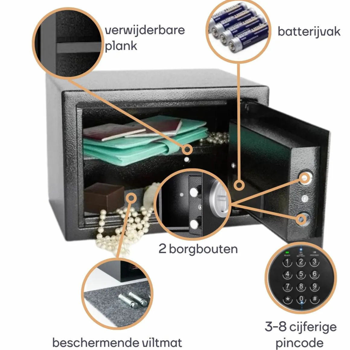 Perel BG90019 elektronischer Tresor
