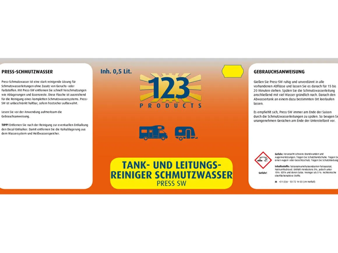 123 Products Abwassertank- und Rohrleitungsreiniger - 0,5 l