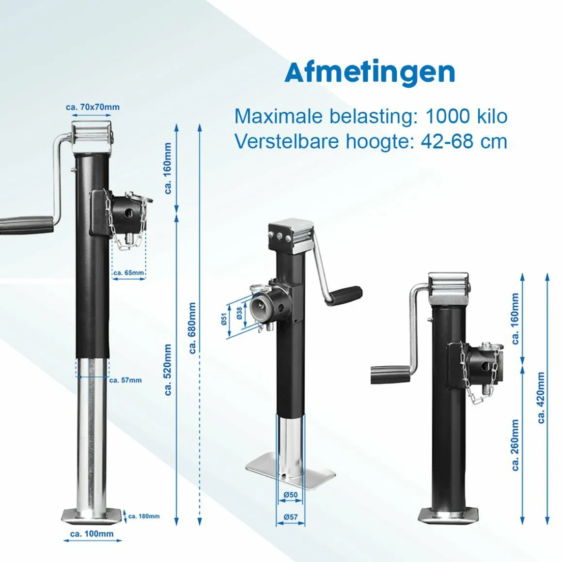 ProPlus Heavy Duty SH42/2000 Abstellstütze - 42-68 cm