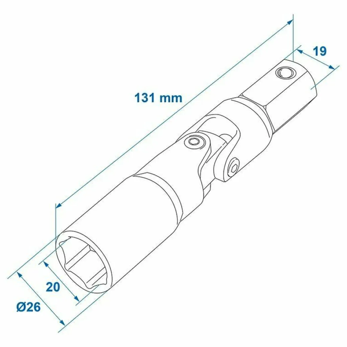 ProPlus Kardangelenk-Adapter 19 mm
