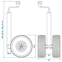 ProPlus 48 mm Stützrad - doppelter Luftreifen
