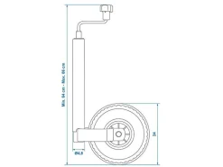 ProPlus 48 mm Stützrad - einzelner Luftreifen