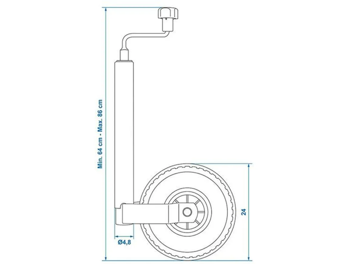 ProPlus 48 mm Stützrad - einzelner Luftreifen