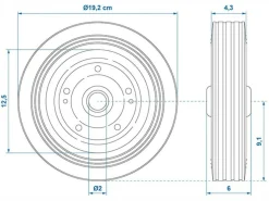 ProPlus Stützrad mit Metallfelge