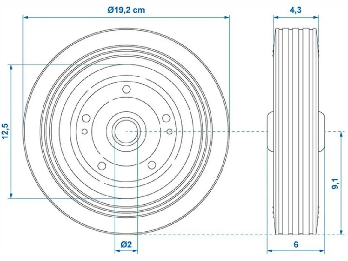 ProPlus Stützrad mit Metallfelge