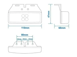 ProPlus 12/24V LED Seitenmarkierungsleuchte mit Halter - Orange