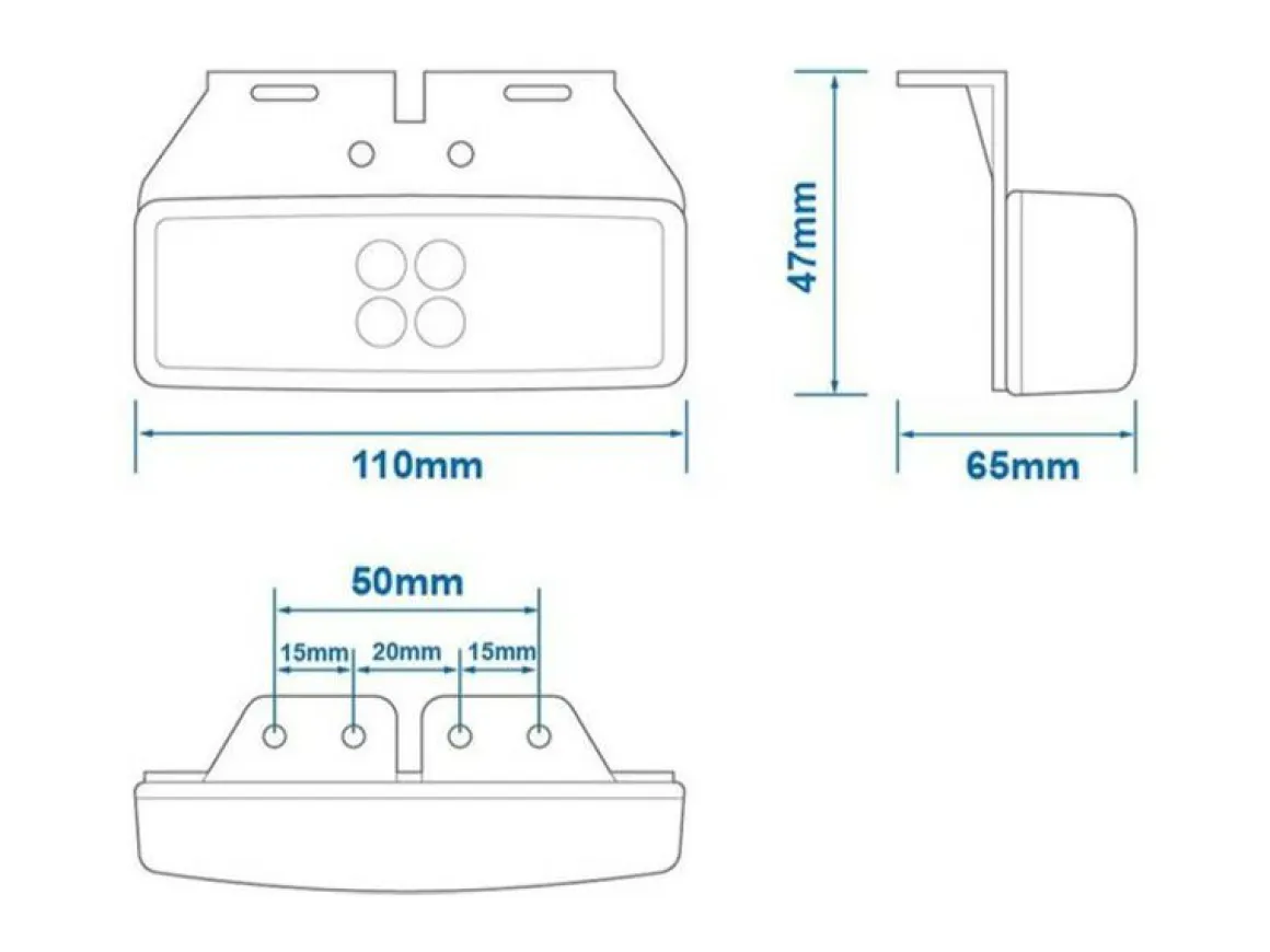 ProPlus 12/24V LED Seitenmarkierungsleuchte mit Halter - Orange