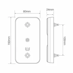 ProPlus 12/24 volt LED Rückleuchte - 4 Funktionen