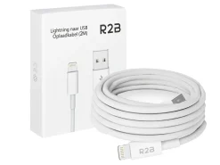 R2B 2 Meter weißes USB-A zu Lightning Kabel