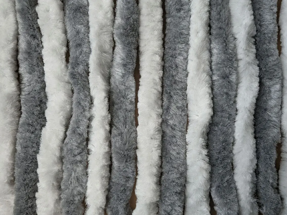 Repusel 185 x 56 cm Chenille Vorhang - White/Grey