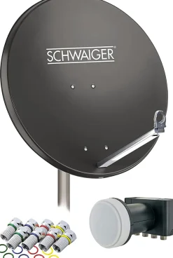 Schwaiger 714548 anthrazit 80 cm Alu-Spiegel Set