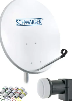 Schwaiger 714470 Hellgraues 55cm Stahl-Spiegel Set