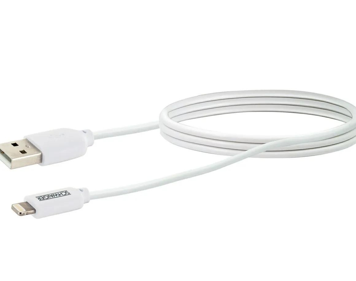 Schwaiger LKF200L 2 Meter weißes Apple Lightning Kabel