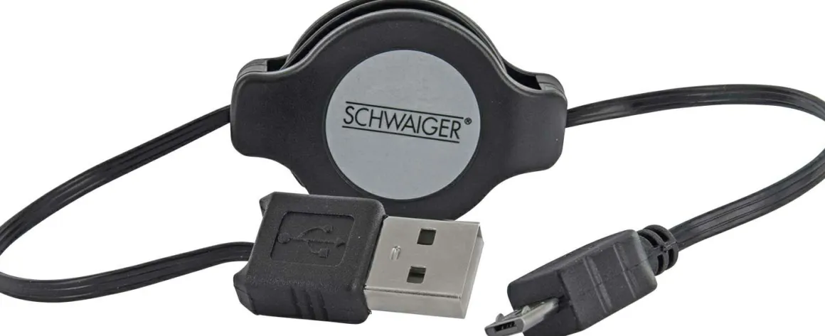 Schwaiger Micro-B USB ausziehbare Ladekabel