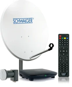 Schwaiger SAT8240HD Aluminium 72 cm Satellitenanlage Set – weiß