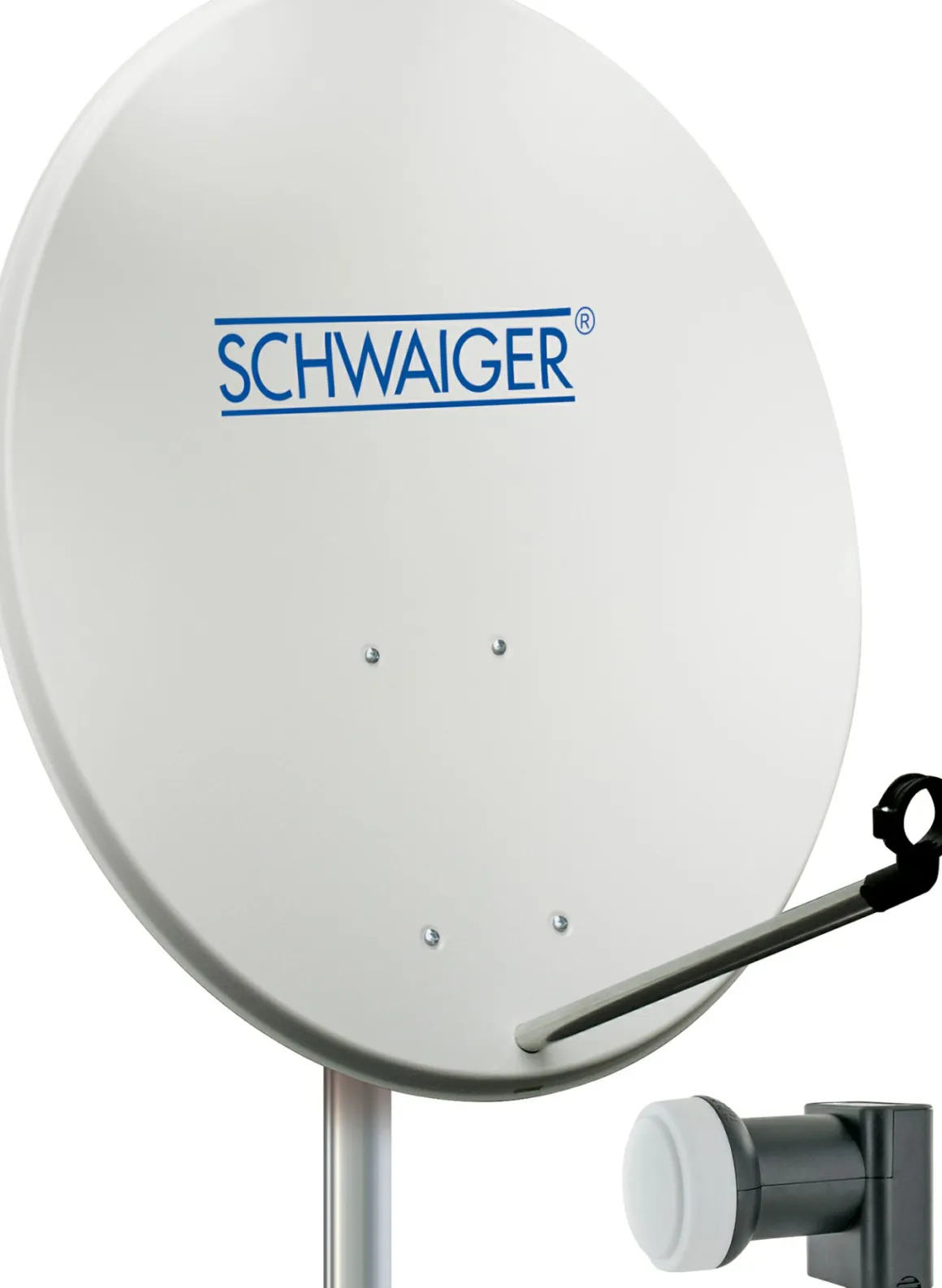 Schwaiger SPI993 hellgrauer 80 cm SAT Set mit LNB