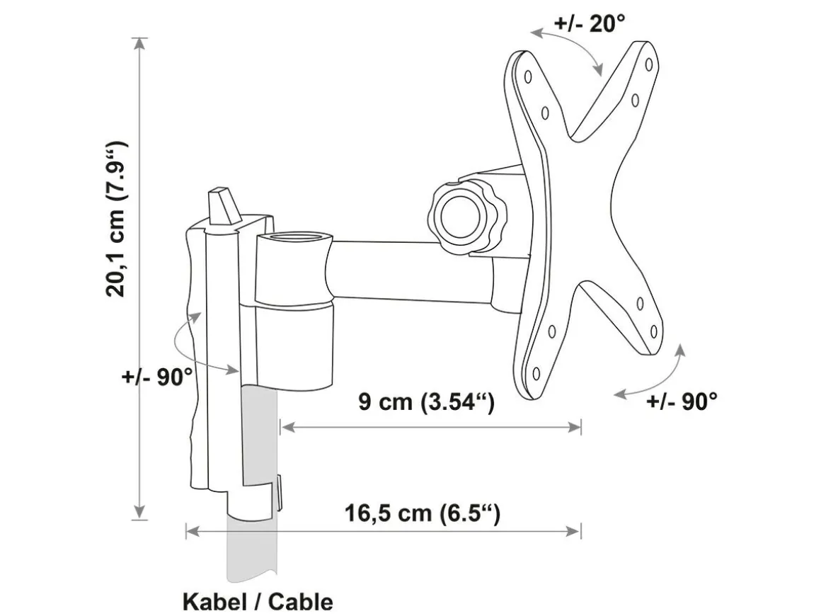 Schwaiger TV Wandhalterung - 7,5 - 16,5 cm