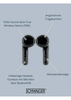 Schwaiger TWS Kopfhörer mit Bluetooth Lautsprecher