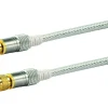 Schwaiger White F-Stecker Satellitenkabel - 7,5 meter