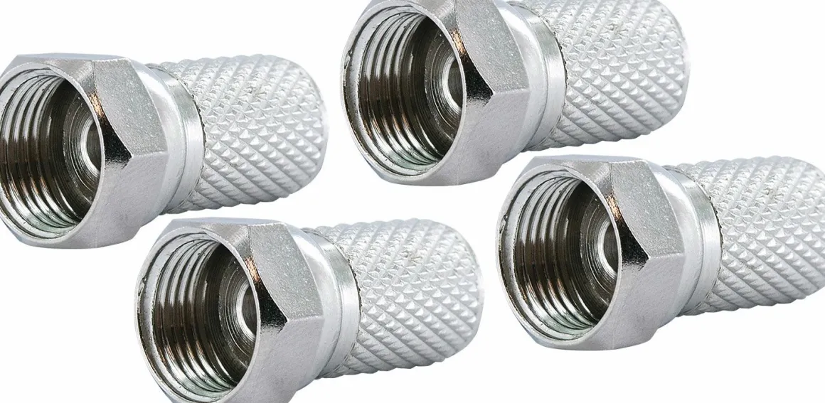 Schwaiger 4 x 7,3 mm F-Aufdrehstecker Set