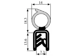 Selbstklemmendes Profil mit Schaumstoffoberseite - 2-5 mm